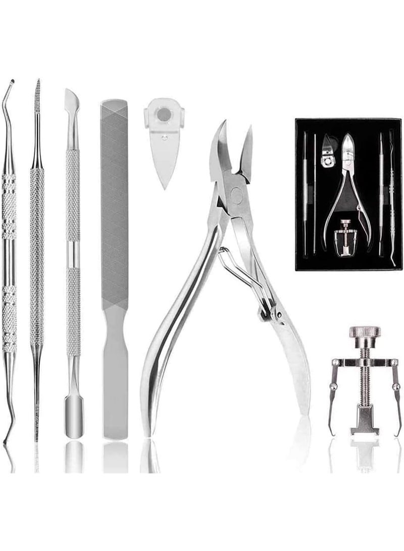 ChicAbode 7 قطع من أجهزة الكمبيوتر مجموعة أداة أظافر الأصابع ، مجموعة جراحية من الفولاذ المقاوم للصدأ ، مقاطع أظافر الأصابع المهنية للأظافر السميكة والأظافر التي نمت ، والمانيكير والأساسيات الأساسية للأظافر للاستخدام المنزلي - Image 1